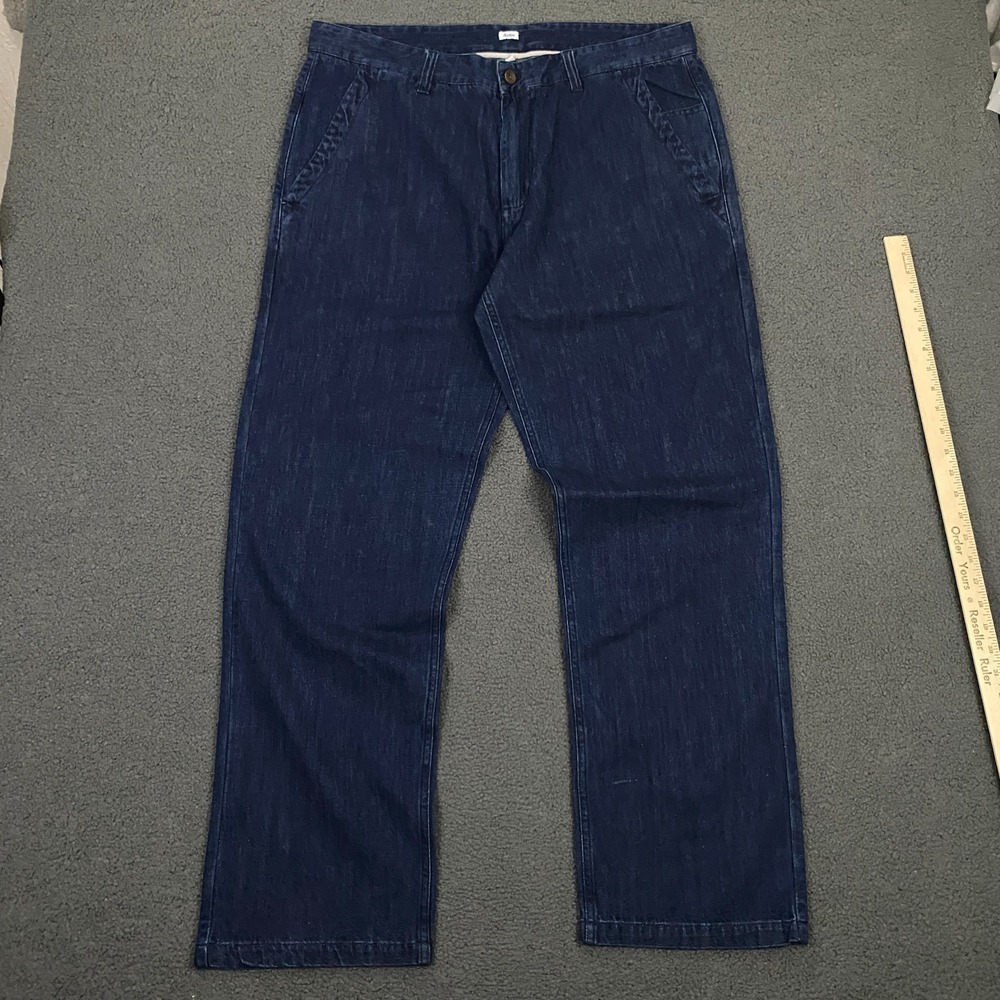 Katin Jeans Mens 38x32 Blue Relaxed Straight Leg Patch Pocket Naval Navy Skate